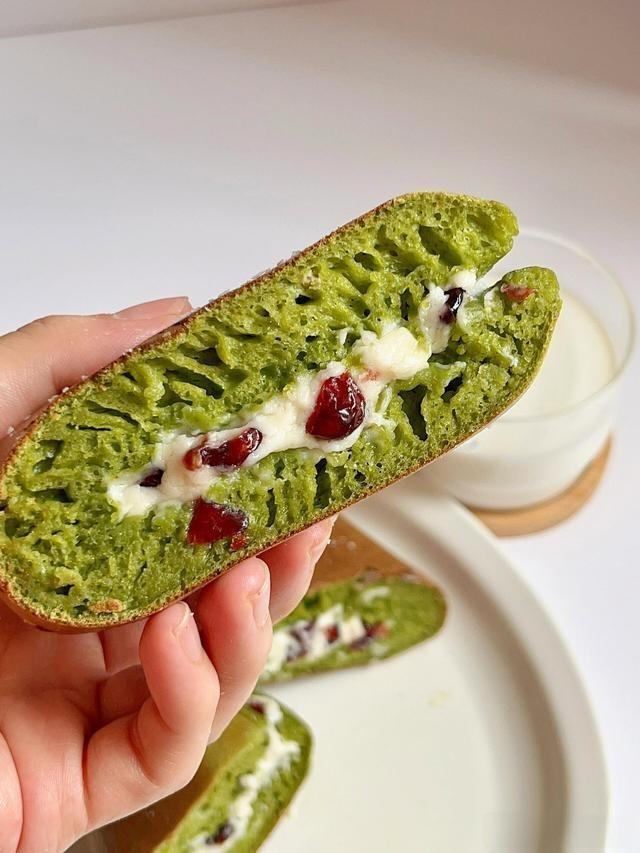 Matcha Cranberry Cream Cake Wedges
