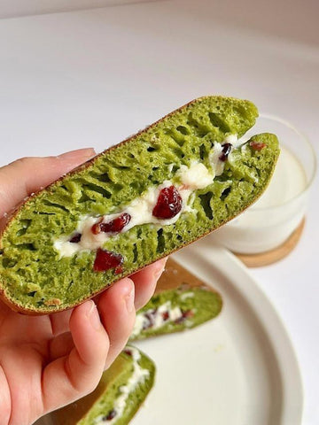 Matcha Cranberry Cream Cake Wedges