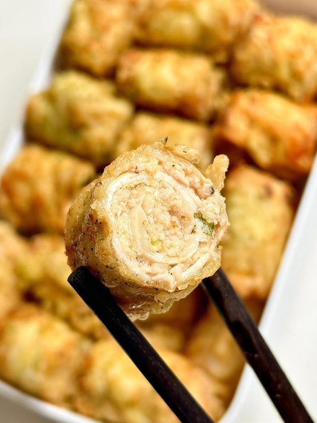 Crispy King Oyster Mushroom Pork Rolls