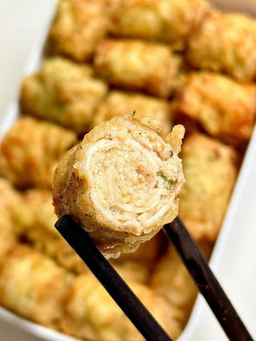Crispy King Oyster Mushroom Pork Rolls