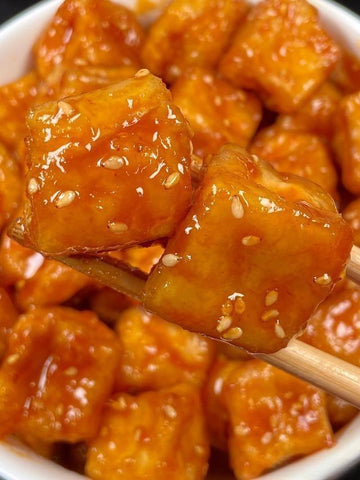 Sweet & Tangy Glazed Tofu Bites