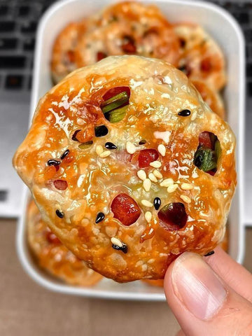 Mini Scallion Ham Cakes (Air-Fried Flaky Pockets)
