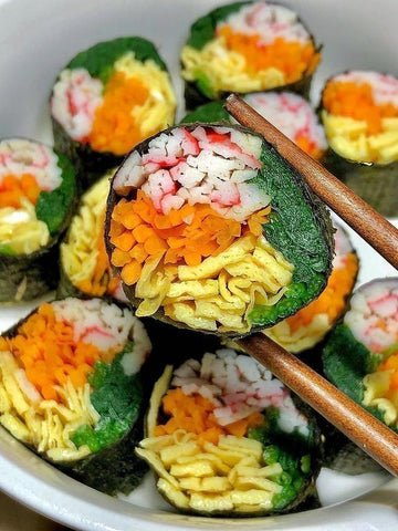 Rainbow Veggie Seaweed Sushi Rolls