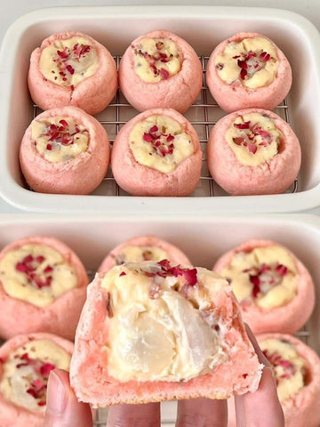  Rose Lychee Cheese Buns