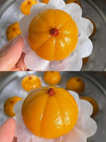 Pumpkin Red Bean Glutinous Rice Buns
