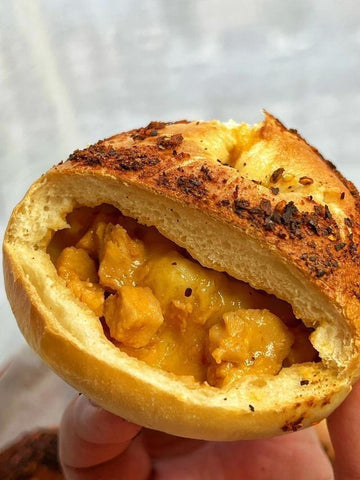 Spicy Chicken Cheese Stuffed Bagels
