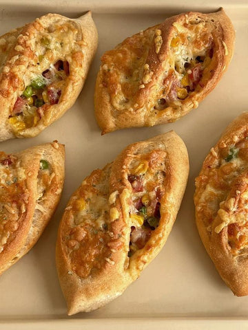 Cheesy Bacon Veggie Boat Buns