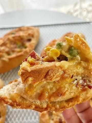 Cheesy Bacon Veggie Boat Buns