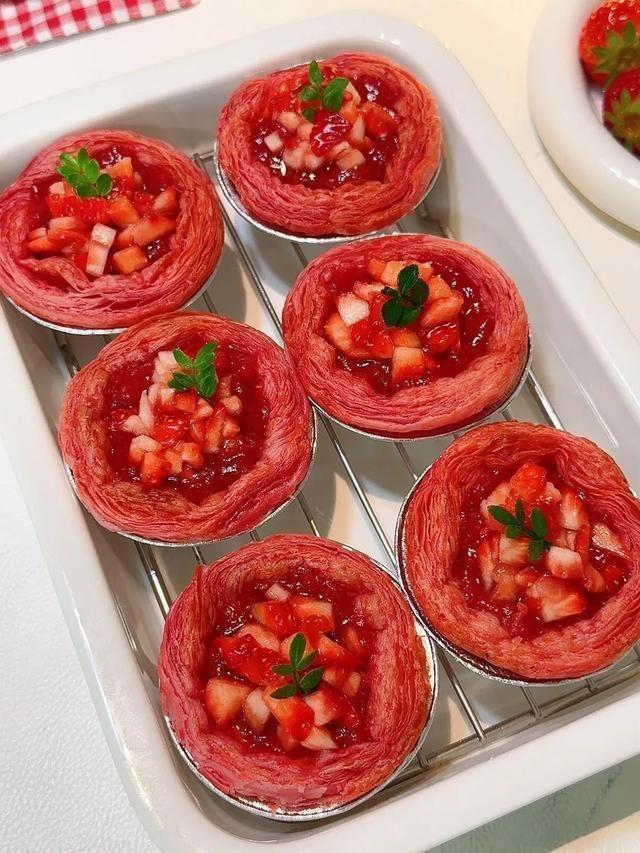 Strawberry Cream Egg Tarts
