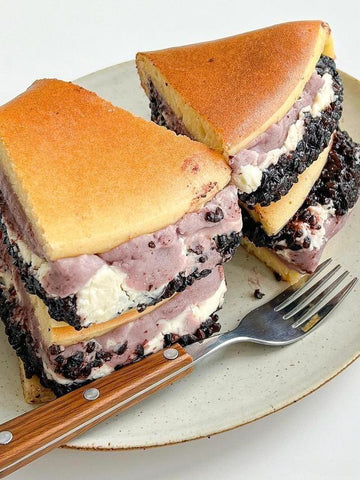 Purple Rice Taro Cheese Pancake Sandwich
