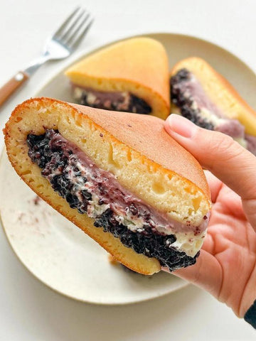 Purple Rice Taro Cheese Pancake Sandwich
