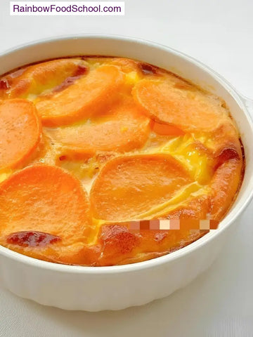 rainbowfoodschool.com Sweet Potato Custard Bake Recipe Asian Appetizers and Snacks 