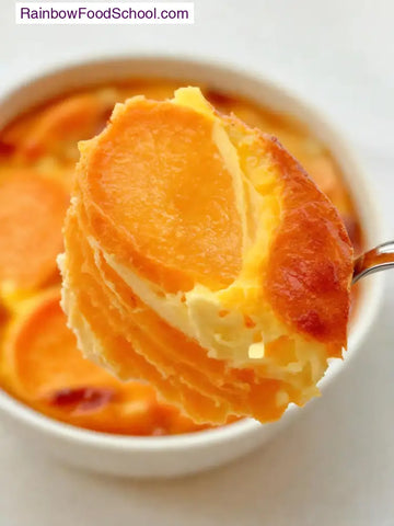 rainbowfoodschool.com Sweet Potato Custard Bake Recipe Asian Appetizers and Snacks 